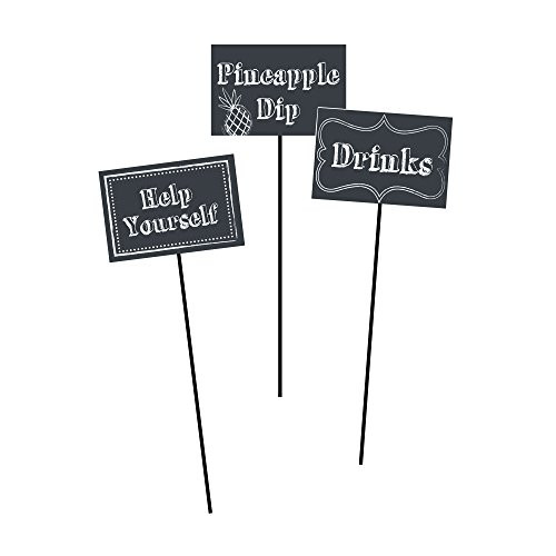 Creative Converting 3-Count Chalkboard Centerpiece Sticks