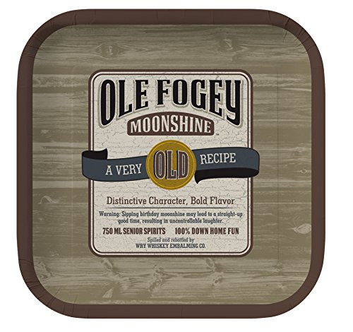 Creative Converting 8 Count Square Paper Dinner Plates, Ole Fogey