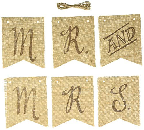 Creative Converting Rustic Wedding Mrs. Burlap Pennant Banner, Any, Multicolor