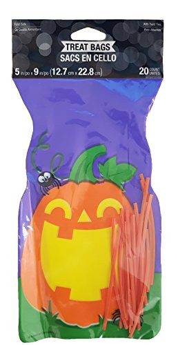 Creative Converting Halloween Pumpkin Shaped Cello Bag