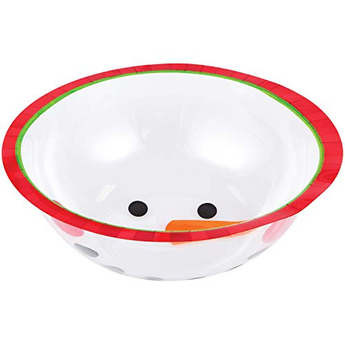Creative Converting Snowman Face Plastic Bowl, 6" x 2.5", Multi-color
