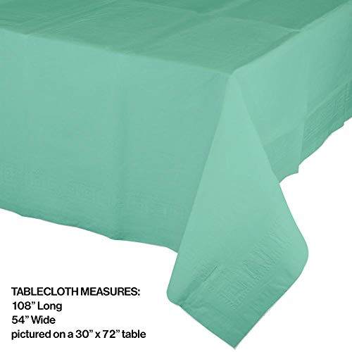 Creative Converting Fresh Plastic Tablecover, 54" x 108", Mint Green