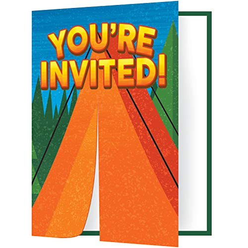 Creative Converting (8 ct) Camp Out Invitations, One Size, Multicolor