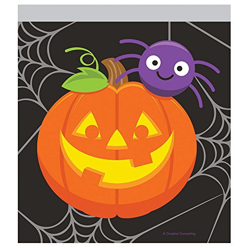 Creative Converting Pumpkin and Spider Favor Bags, 6.25" x 7", Multi-color