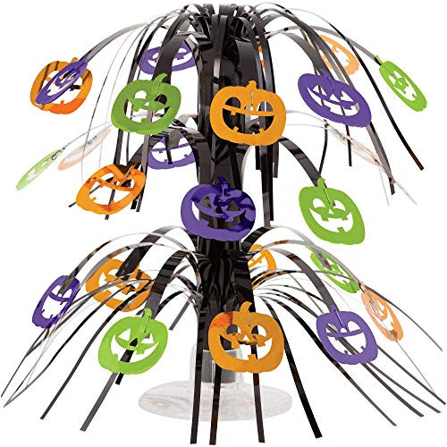 Creative Converting Pumpkin Faces Cascading Centerpiece, 8.5", Multi-color