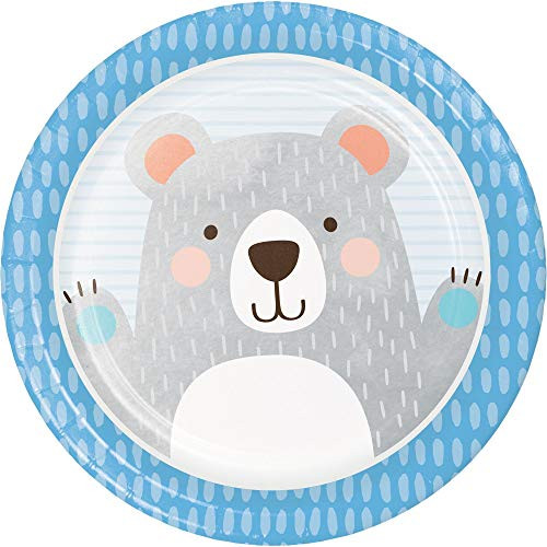 Creative Converting Party Supplies, Bear Party Paper Plates, Plate Dinner, Multicolor, 9", 8ct