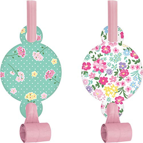 Floral Tea Party Party Blowers, 8 ct