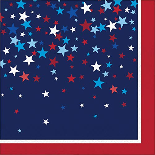 Creative Converting Patriotic Pride Fourth of July Napkins, 6.5", Multi-color