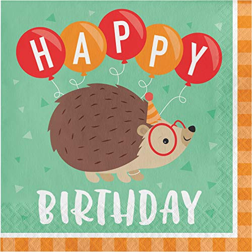 Hedgehog Party Happy Birthday Napkins, 48 ct