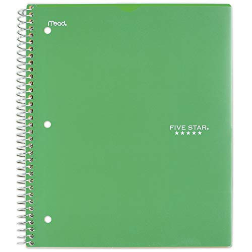 Five Star Spiral Notebook, 1 Subject, College Ruled Paper, 100 Sheets, 11" x 8-1/2" Sheet Size, Customizable Cover, Lime (73822)