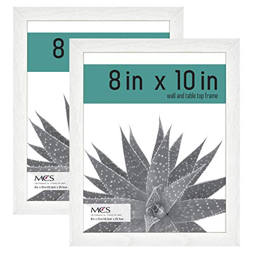 MCS Industries MCS 8x10 Inch Gallery 2-Pack, White Woodgrain Essential Frame, 8x10