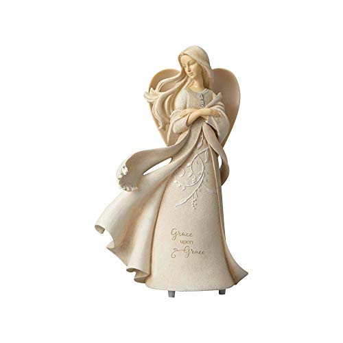 Enesco Foundations Upon Grace Angel, 9.5 Stone Resin Figurine, Multicolor