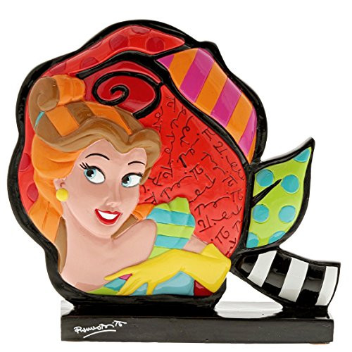 Enesco Disney by Britto Beauty and The Beast Belle Rose Stone Resin Figurine, 5", Multicolor