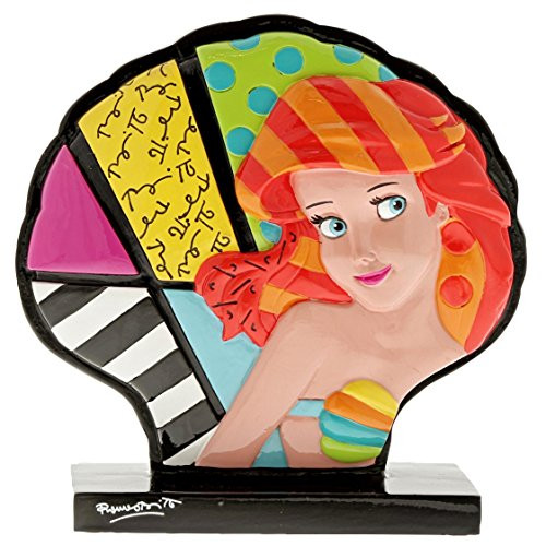 Enesco Disney by Britto The Little Mermaid Ariel Shell Stone Resin Figurine, 5", Multicolor