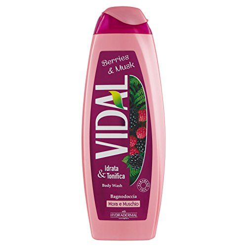 Vidal: "Mora e Muschio" Berries and Musk Tonifying Bath Foam with Hydra Dermal * 16.9 Fluid Ounce (500ml) Bottle * [ Italian Import ]
