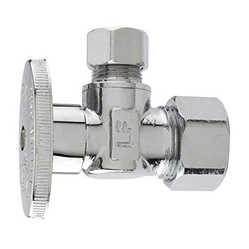 Keeney Brass 1/2-in Compression x 3/8-in Compression Quarter Turn Angle Valve