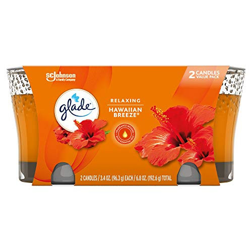 Glade Candle Jar, Air Freshener, Hawaiian Breeze, 6.8 oz, Pack of 2