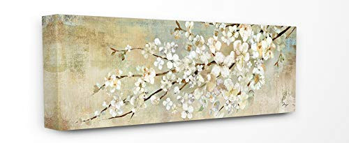 Stupell Industries Blooming Flower Tree Branch Painting Canvas Wall Art, 13 x 30, Design by Artist Main Line Studio