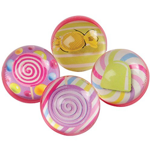 Assorted Candy Design Super Hi High Bounce Rubber Balls (12)