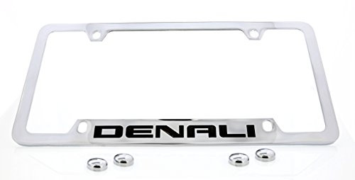 GMC Denali Chrome Plated Metal Bottom Engraved License Plate Frame Holder