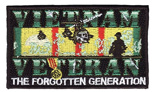 Vietnam Veteran Ribbon 2" x 3" Hook & Loop 2 Piece Black Patch