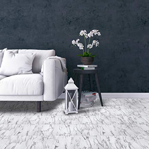 Achim Home Furnishings FTVMA45520 Bianco Marble Nexus x 12 Self Adhesive Vinyl Floor Tile-20 Tiles/20 sq. ft