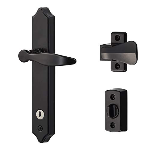 Ideal Security Inc. SK1215BL ML Lever Set with Keyed Deadbolt, 2 Posts, Black