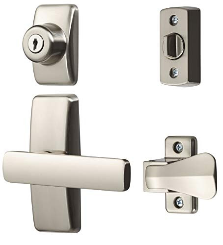 Ideal Security LSAJGLKSN AJ Lever Latch Keyed Deadbolt Handle Set, Satin Nickel
