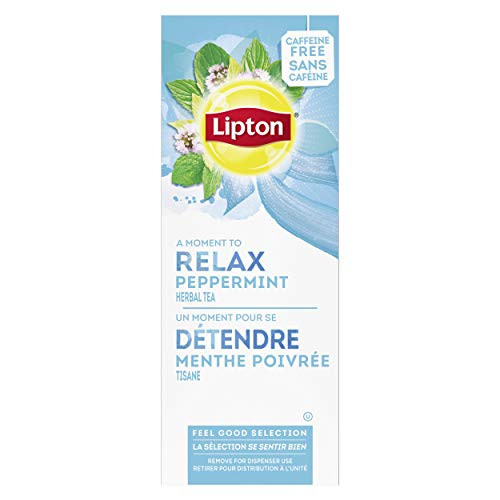 Lipton Peppermint Enveloped Hot Tea Bags Herbal Caffeine Free, 28 count, Pack of 6