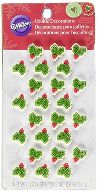 Wilton Mini Holly Cookie Icing Decoration Wilton Mini Holly Cookie Icing Decoration
