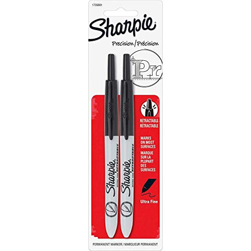 Sharpie 1735801 Sharpie Markers, Retractable, Ultra Fine, 2/PK, Black