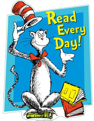 Eureka Cat in The Hat Read Every Day Clings