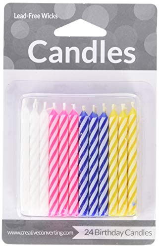 Creative Converting Striped Candle Asst Party Supplies, Multicolor