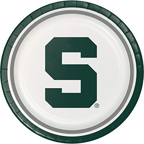Creative Converting 424716 Michigan State Spartans Dinner Paper Plates, 8-Count, Multicolor