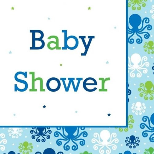 16-Count Paper Lunch Napkins, Ocean Preppy Boy Baby Shower