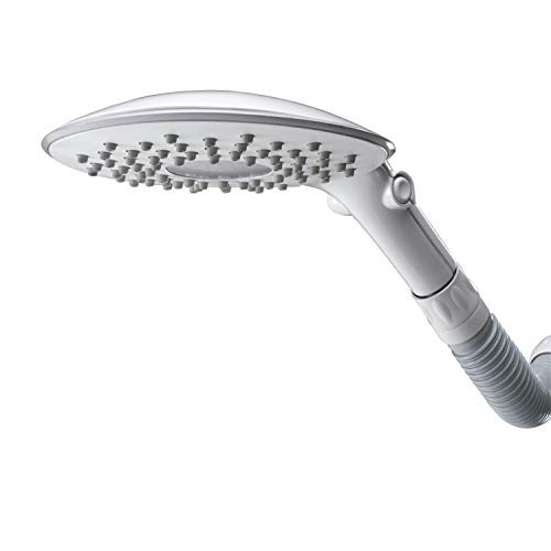 Waterpik CF-201E Flexible Neck 6-Mode Rainfall Rain Shower Head, White, 1.8 GPM