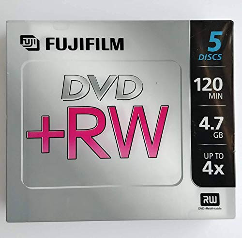 Fujifilm Media 25322075 DVD+RW 4.7GB 120 Mintes Disc 4X Jewel Storage Media - 5 Pack (Discontinued by Manufacturer)