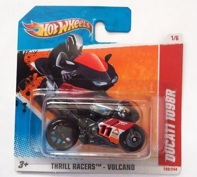 Hot Wheels Black DUCATI 1098R #199/244, Thrill Racers Volcano #1/6 (Short Card)