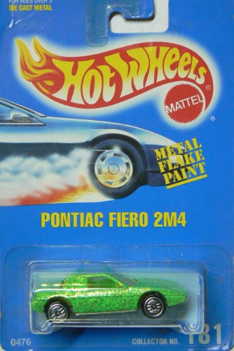 Hot Wheels Pontiac Fiero 2M4 #181 All Blue Card Green Flake with Ultra Hot Wheels
