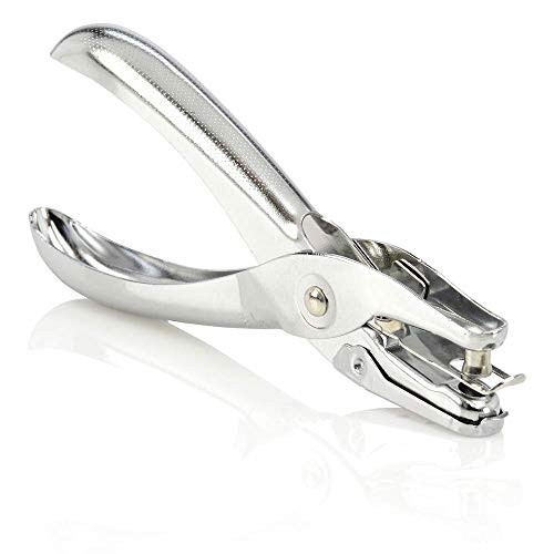 1 Hole Punch, Hole Puncher, 5 Sheet Punch Capacity, Classic, Chrome (A7074005)