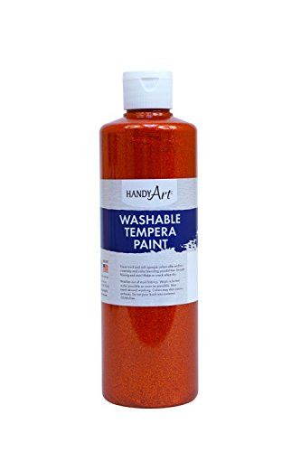Handy Art Glitter Washable Paint 16 ounce, Orange