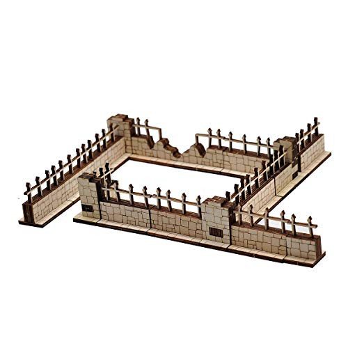 CZYY D&D Brick and Iron Fences Miniature (Set of 16) Wood Laser Cut Modular Fantasy Terrain 28mm Scale Perfect for Dungeons & Dragons, Warhammer and Other Tabletop RPG CZYY D&D Brick and Iron Fences Miniature (Set of 16) Wood Laser Cut Modular Fantasy Terrain 28mm Scale Perfect for Dungeons & Dragons, Warhammer and Other Tabletop RPG