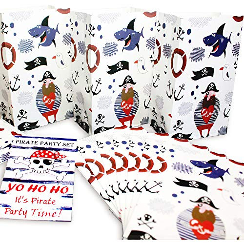 Pirate Party Bags Favor-Goody Paper-Bag, 24 pcs Pirate Party Bags Favor-Goody Paper-Bag, 24 pcs