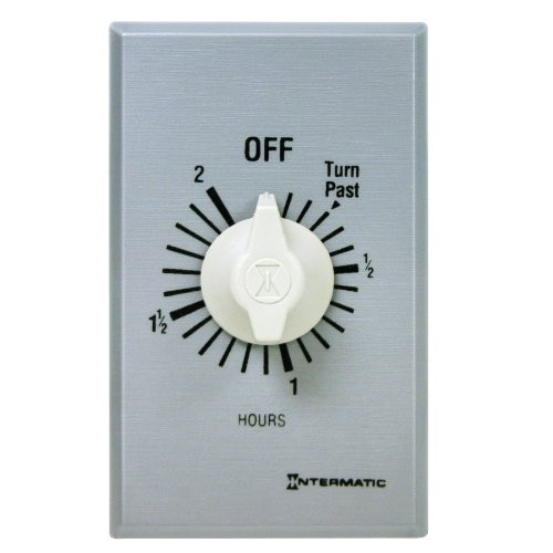 Intermatic FF2H 2-Hour Spring Loaded Wall Timer, Brushed Metal Finish