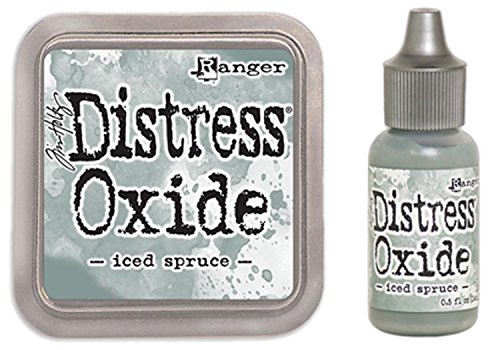 SPECIAL BUNDLE Ranger Tim Holtz Distress Oxide Ink Pad ICED SPRUCE + Reinker
