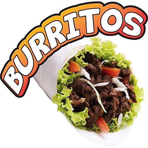 Burritos 8" Concession Decal Sign cart Trailer Stand Sticker Equipment
