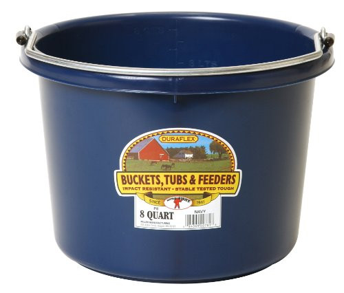 Little Giant P8NAVY Dura Flex Plastic Bucket for Livestock, 8-Quart, Navy Blue
