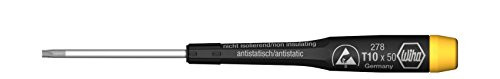 Wiha 27801 Screwdriver with Precision ESD Safe Dissipative Handle, Torx, T1 x 40mm