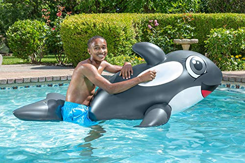Poolmaster Jumbo Whale Rider Inflatable Swimming Pool Float Poolmaster Jumbo Whale Rider Inflatable Swimming Pool Float