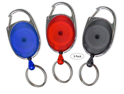 Lucky Line Retractable Key Chain, Assorted Colors, 3 Pack (64003)